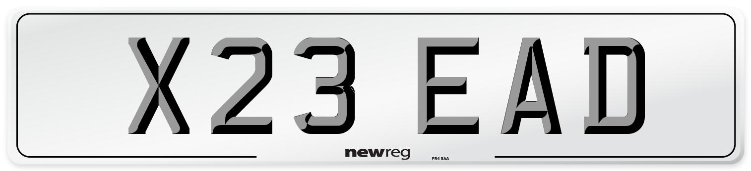 X23 EAD Number Plate from New Reg